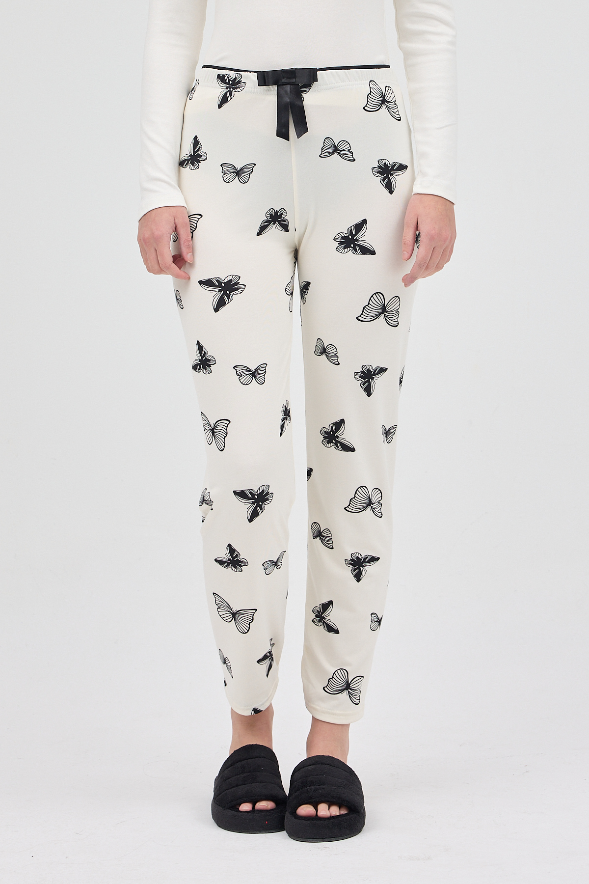 Beyaz Desenli Kadın Pijama 4541 - RAYS