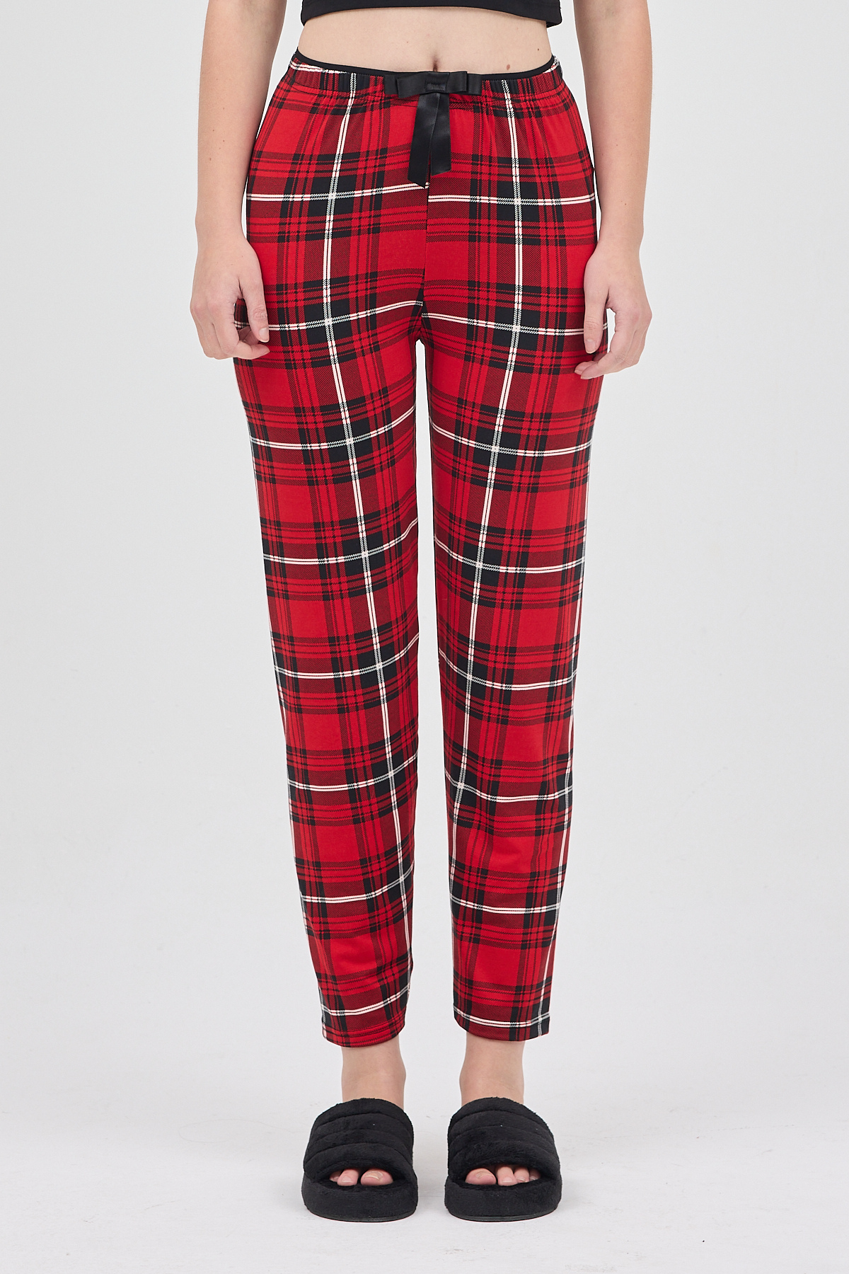 Kırmızı Desenli Kadın Pijama 4543 - 2