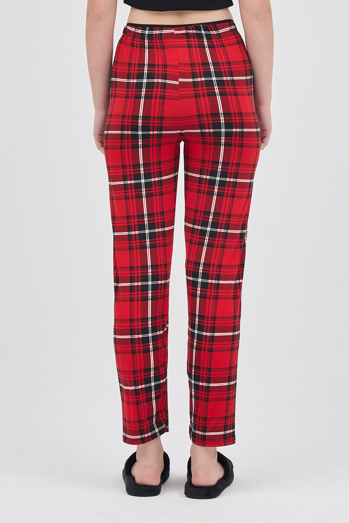 Kırmızı Desenli Kadın Pijama 4543 - 5