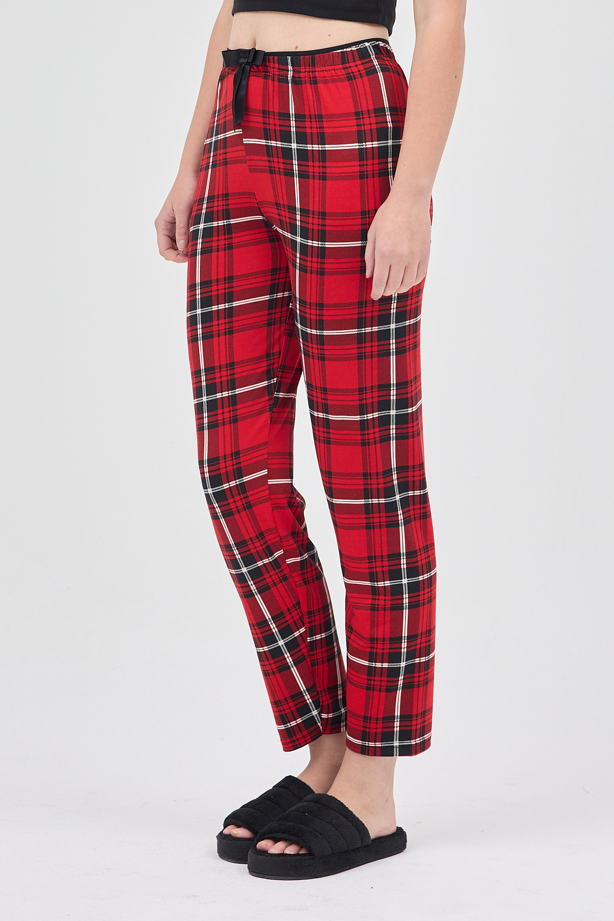 Kırmızı Desenli Kadın Pijama 4543 - 3