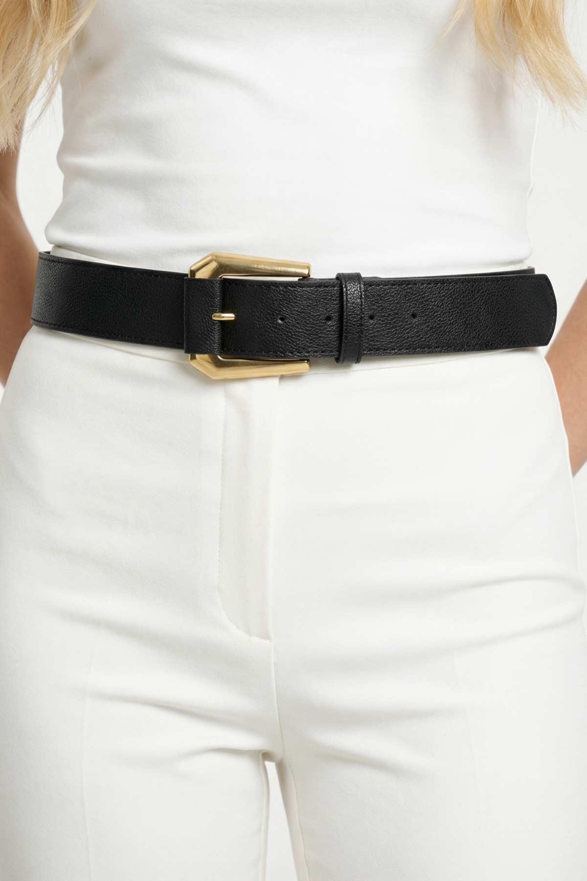 Siyah Geniş Tokalı Kemer 456 - RAYS