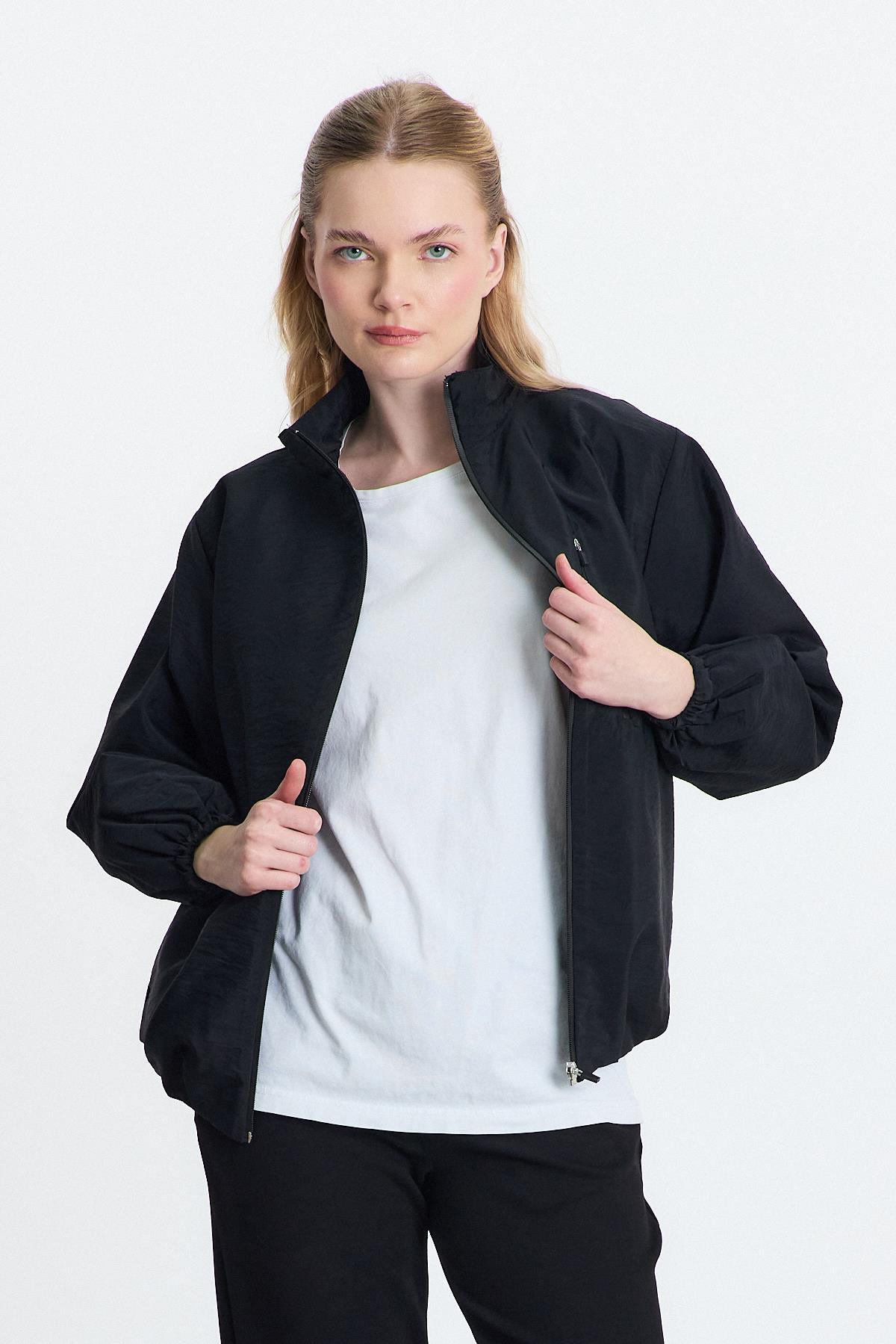 4611A Kol Lastikli Cepli Ceket Siyah - RAYS