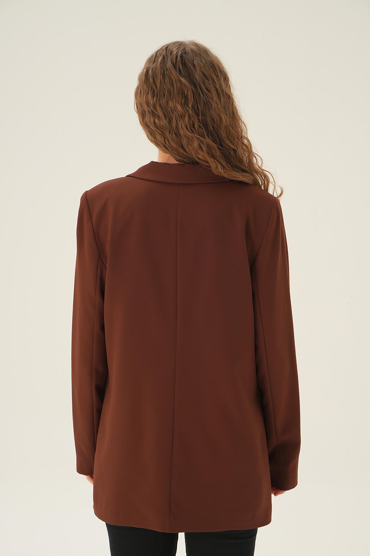 Kahve Cepli Klasik Ceket 4618 - 4