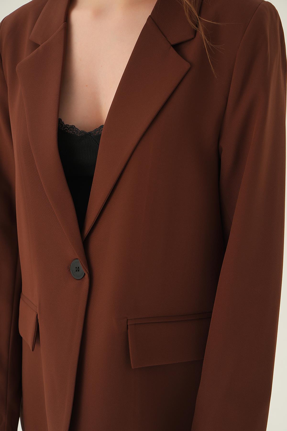 Kahve Cepli Klasik Ceket 4618 - 5