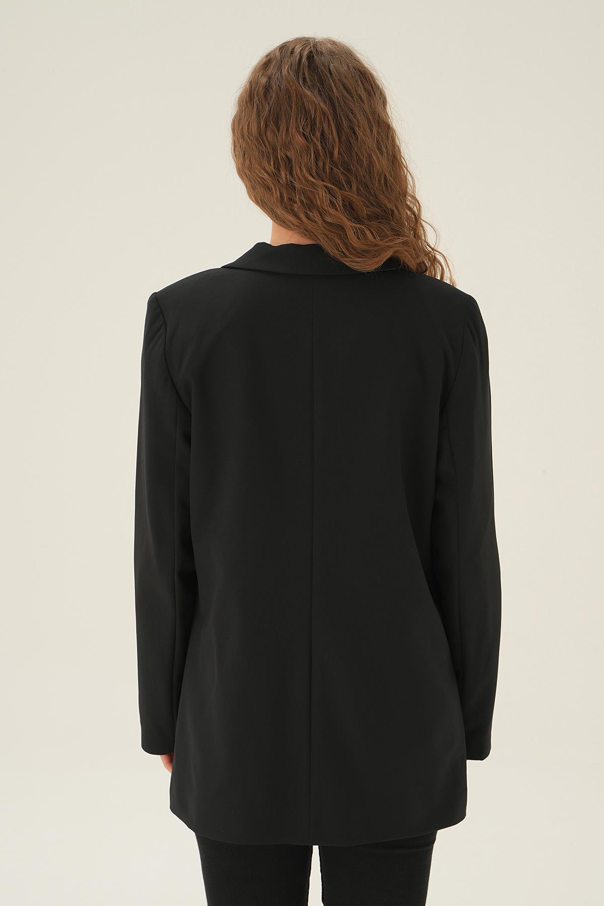 4618 Cepli Klasik Ceket Siyah - 5