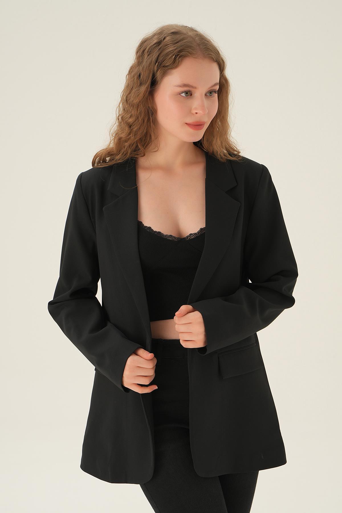 Siyah Cepli Klasik Ceket 4618 - 1