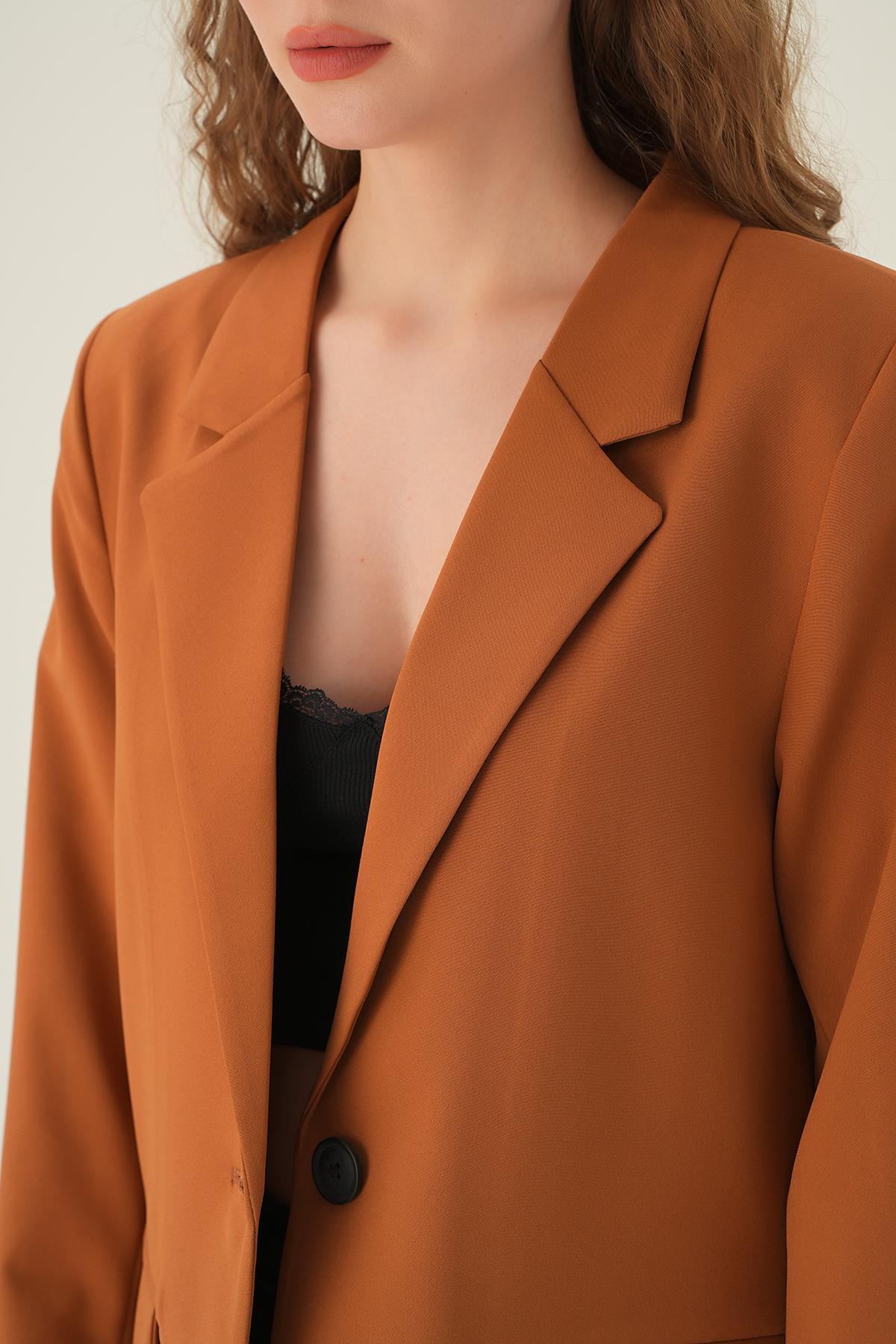 4618 Cepli Klasik Ceket Taba - 5