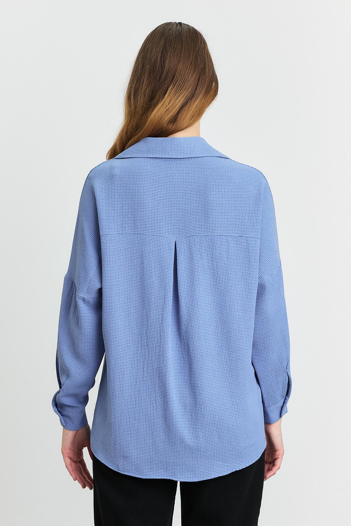 Mavi Çizgi Desenli Gömlek 4636A - 5