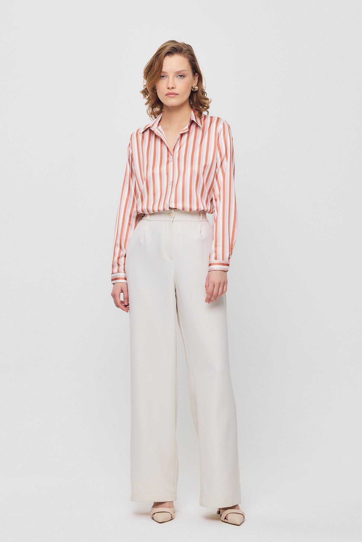 4653A Çizgili Gömlek Kiremit - 2