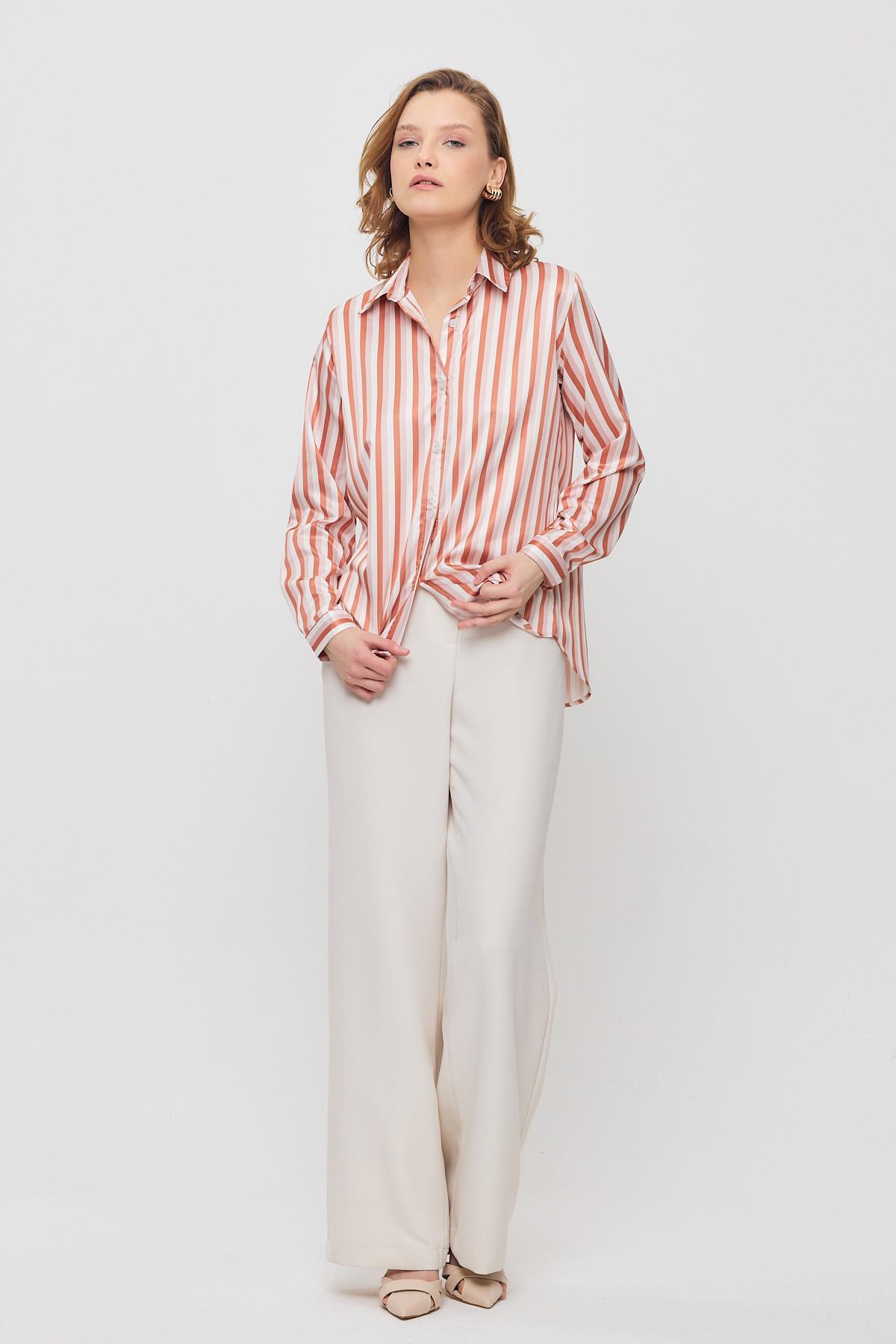 4653A Çizgili Gömlek Kiremit - 7