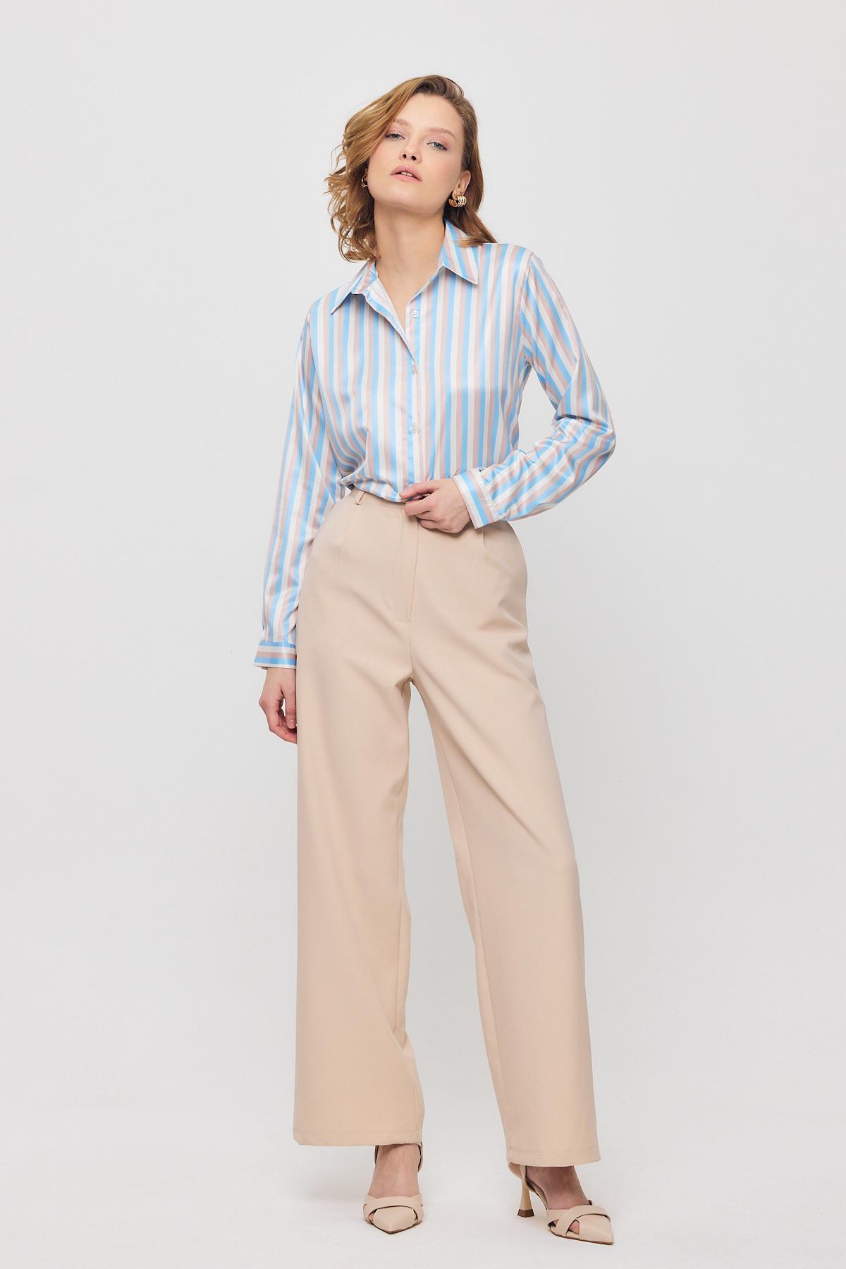 4653A Çizgili Gömlek Mavi - 3