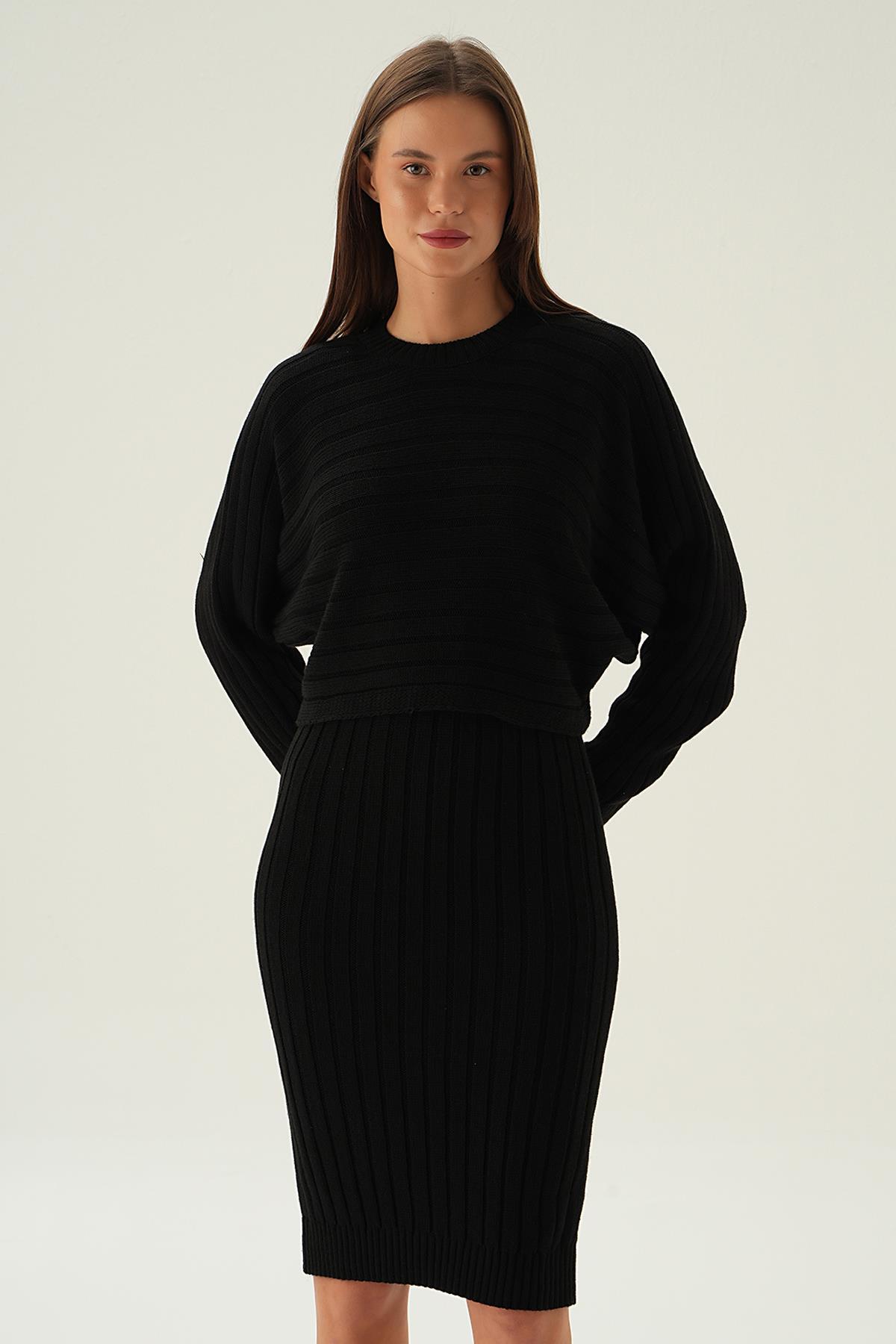 Siyah Kazak Elbise Takım 4595 - 7