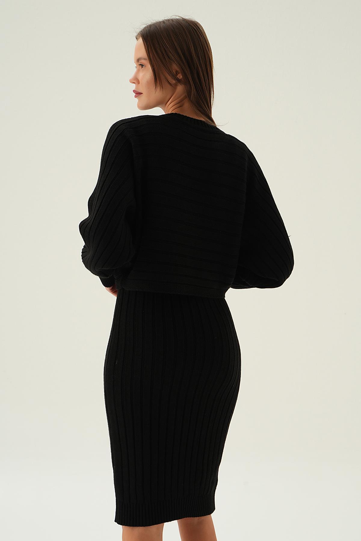 Siyah Kazak Elbise Takım 4595 - 8