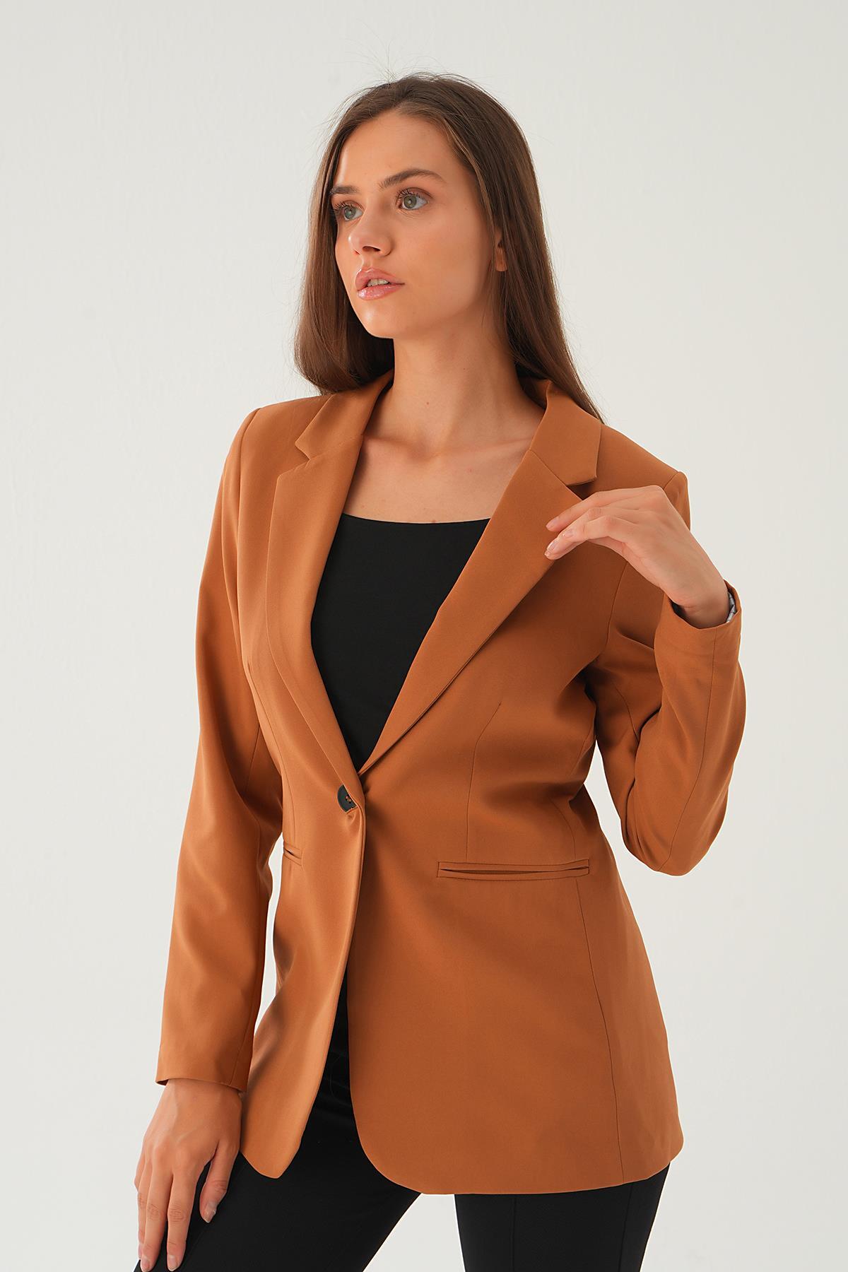 Taba Kol Çizgi Detay Cepli Ceket 4705 - 3