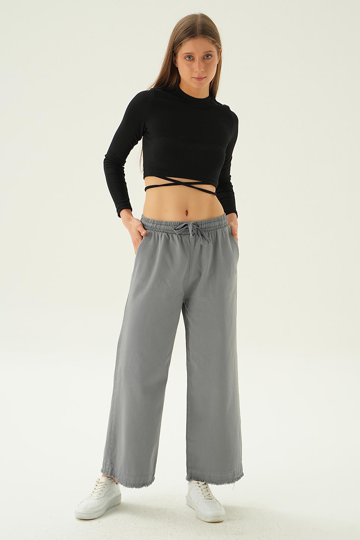 Gri Bol Paça Pantolon 4760 - 6