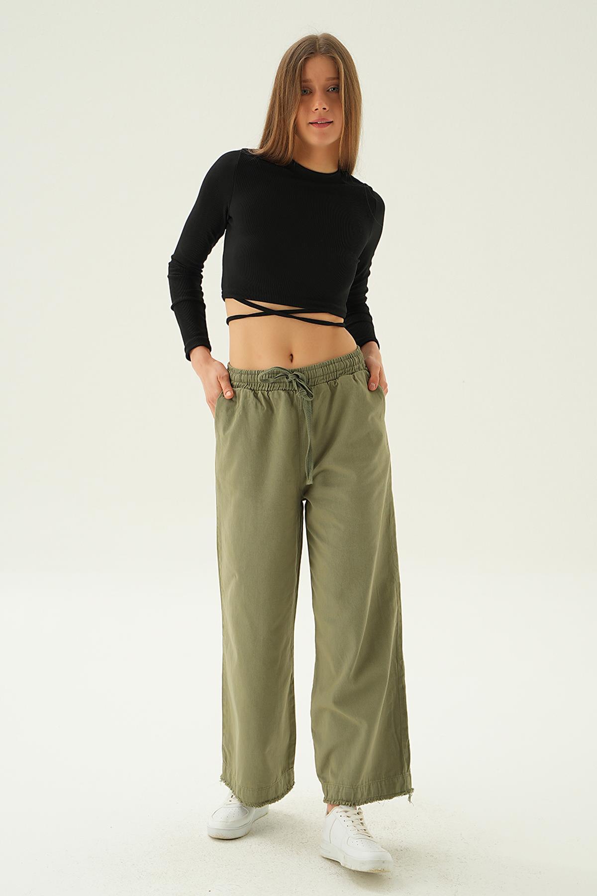 Haki Bol Paça Pantolon 4760 - 1