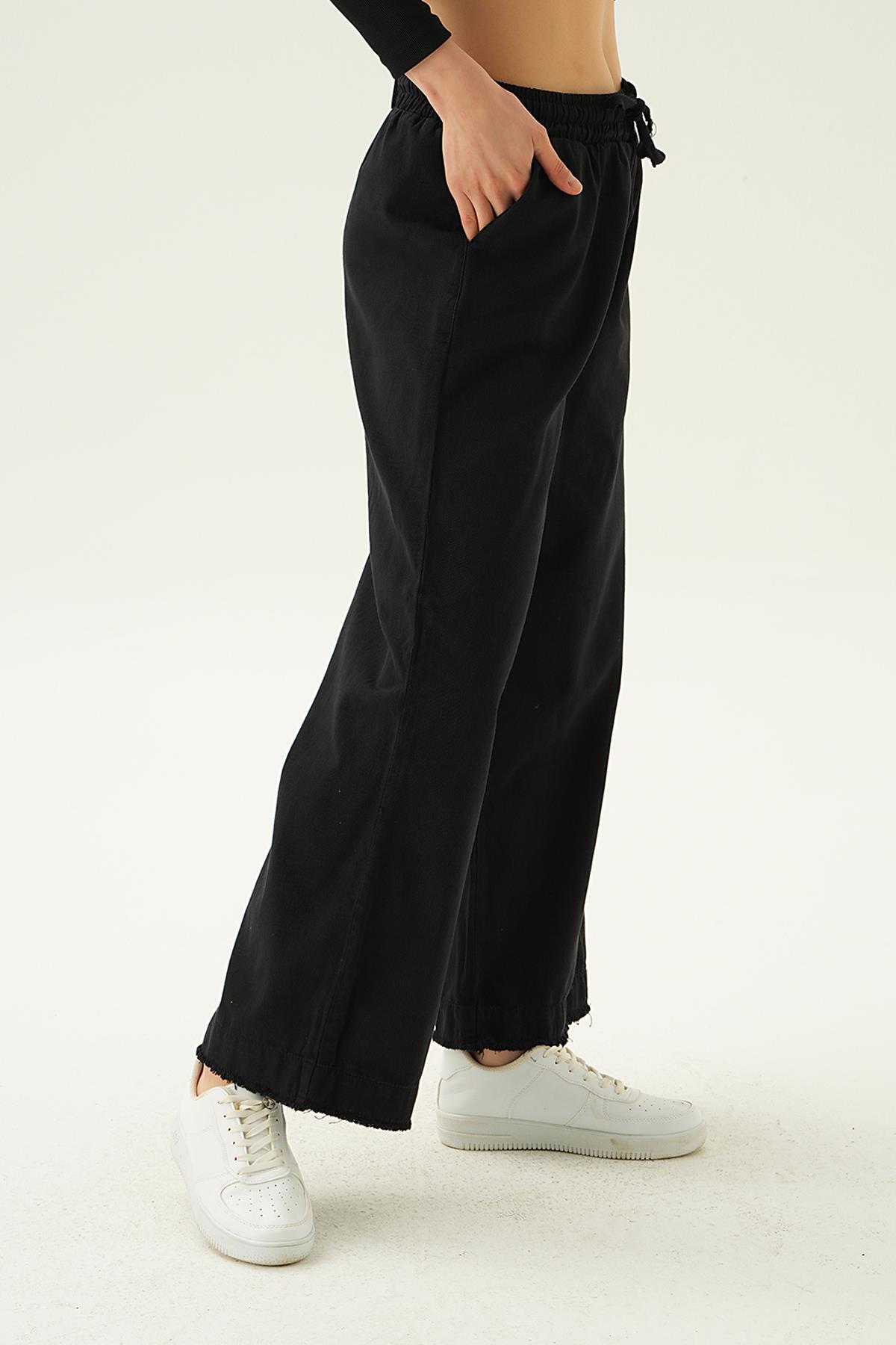 Siyah Bol Paça Pantolon 4760 - RAYS