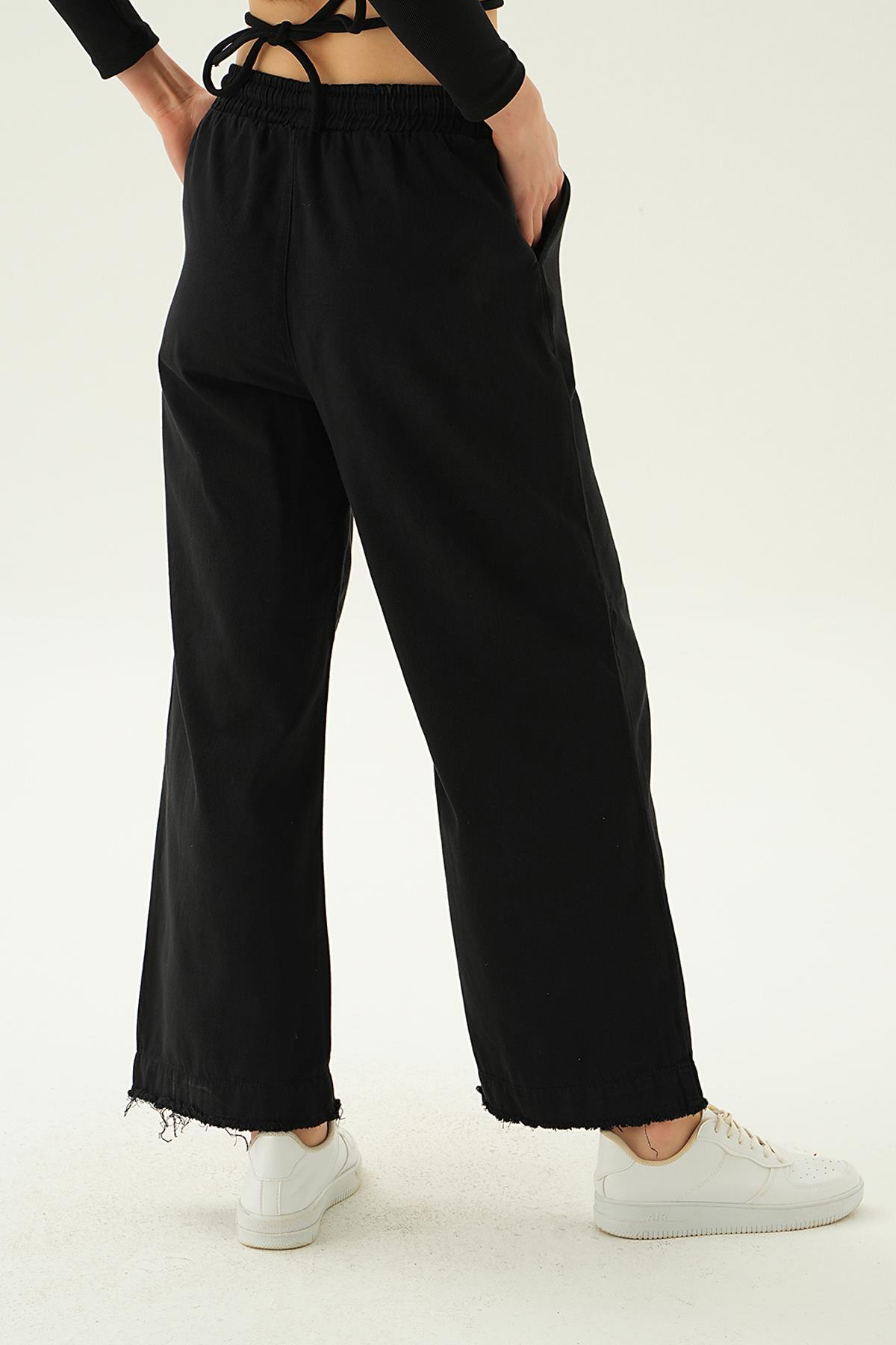 Siyah Bol Paça Pantolon 4760 - RAYS