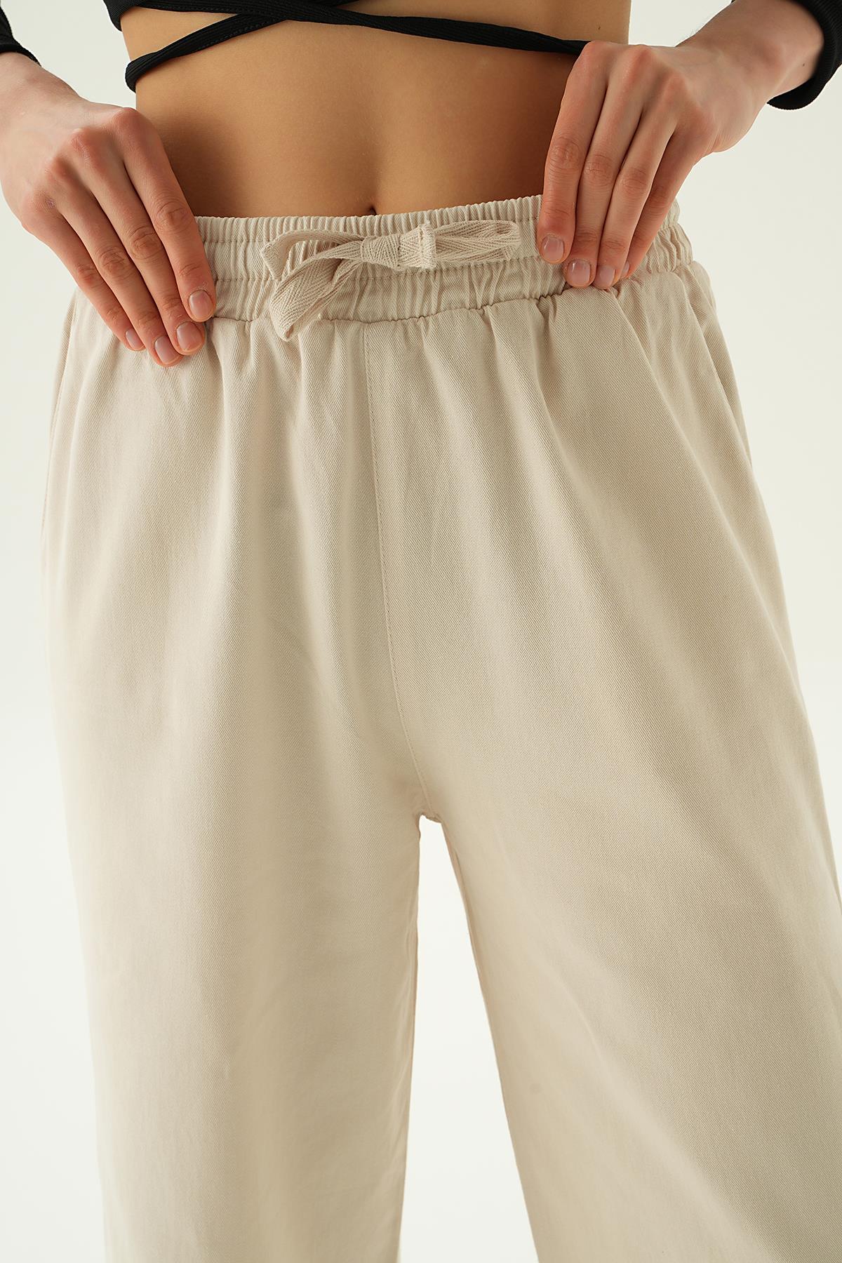 4760 Bol Paça Pantolon Taş - 5