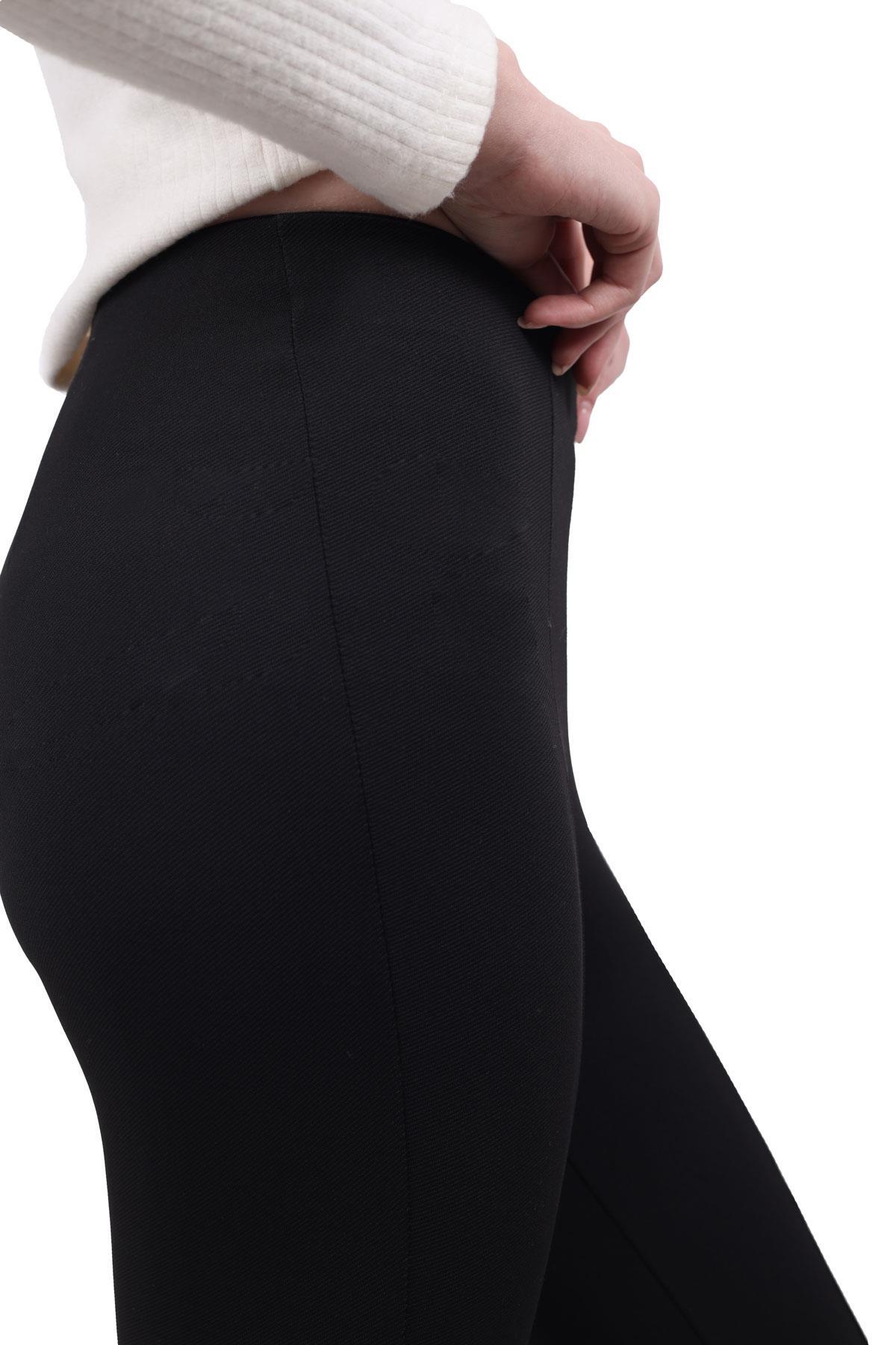 Siyah Bel Lastik Detay İspanyol Paça Tayt 500 - RAYS