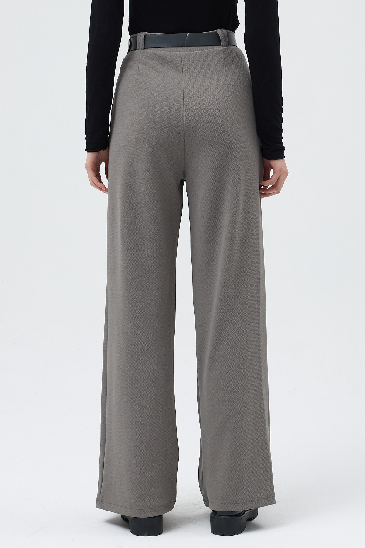 Gri Palazzo Likralı Kadın Pantolon 5009 - 5