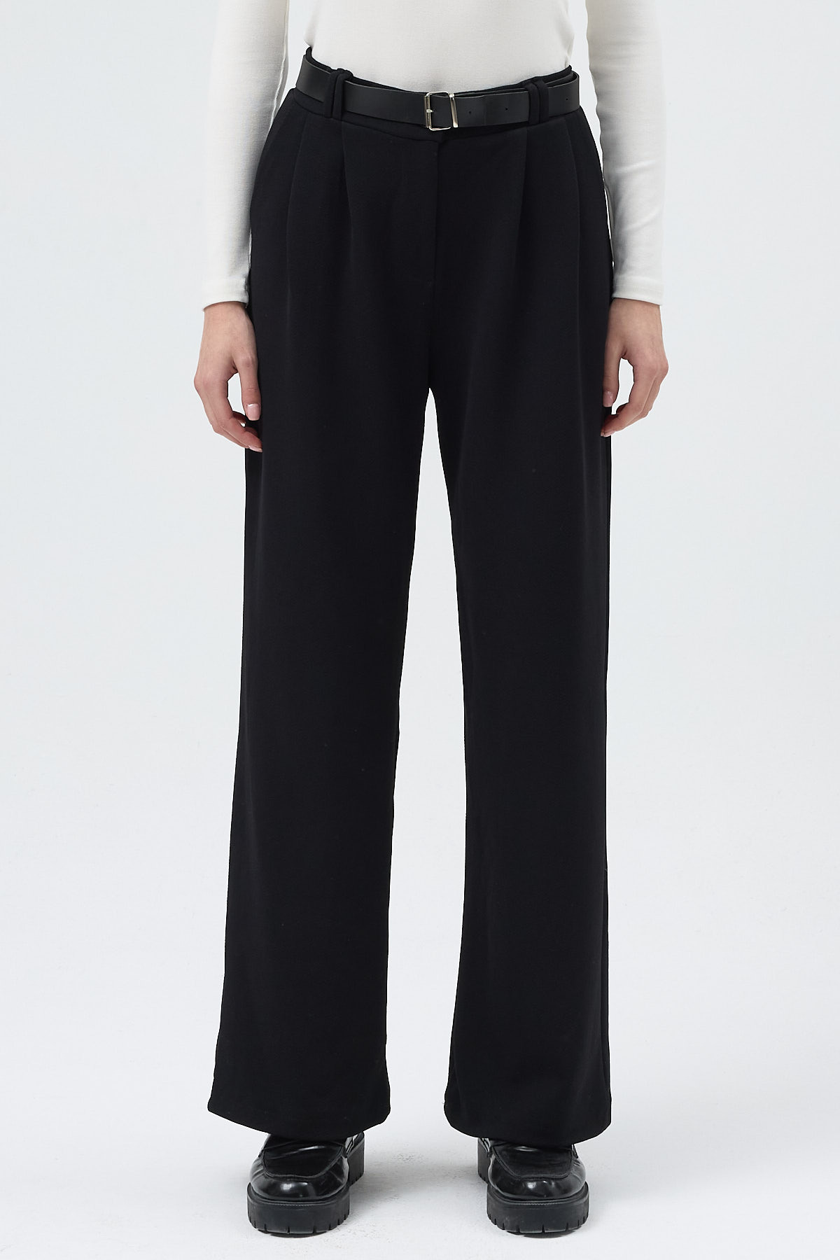 Siyah Palazzo Likralı Kadın Pantolon 5009 - RAYS