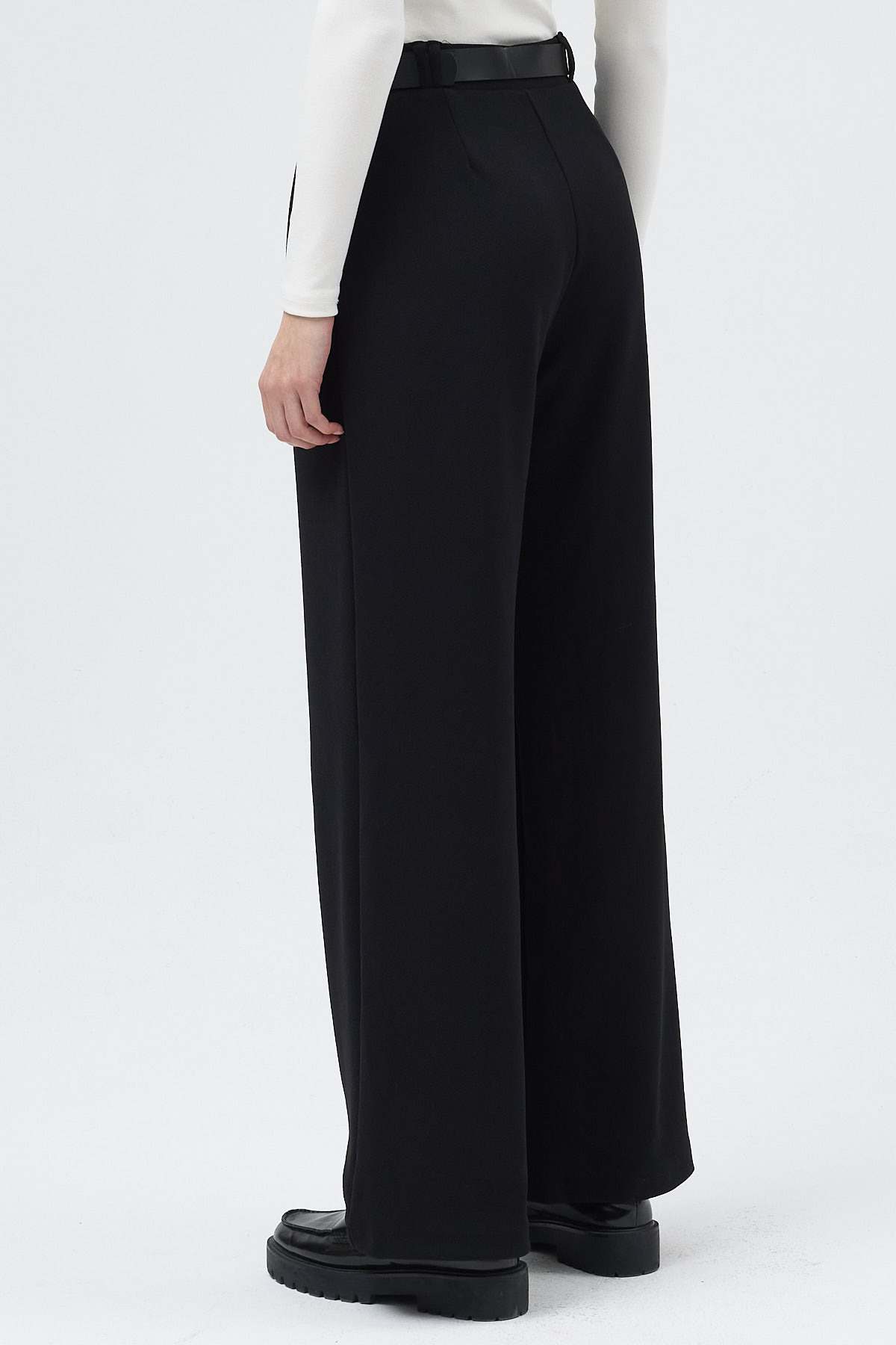 Siyah Palazzo Likralı Kadın Pantolon 5009 - 5