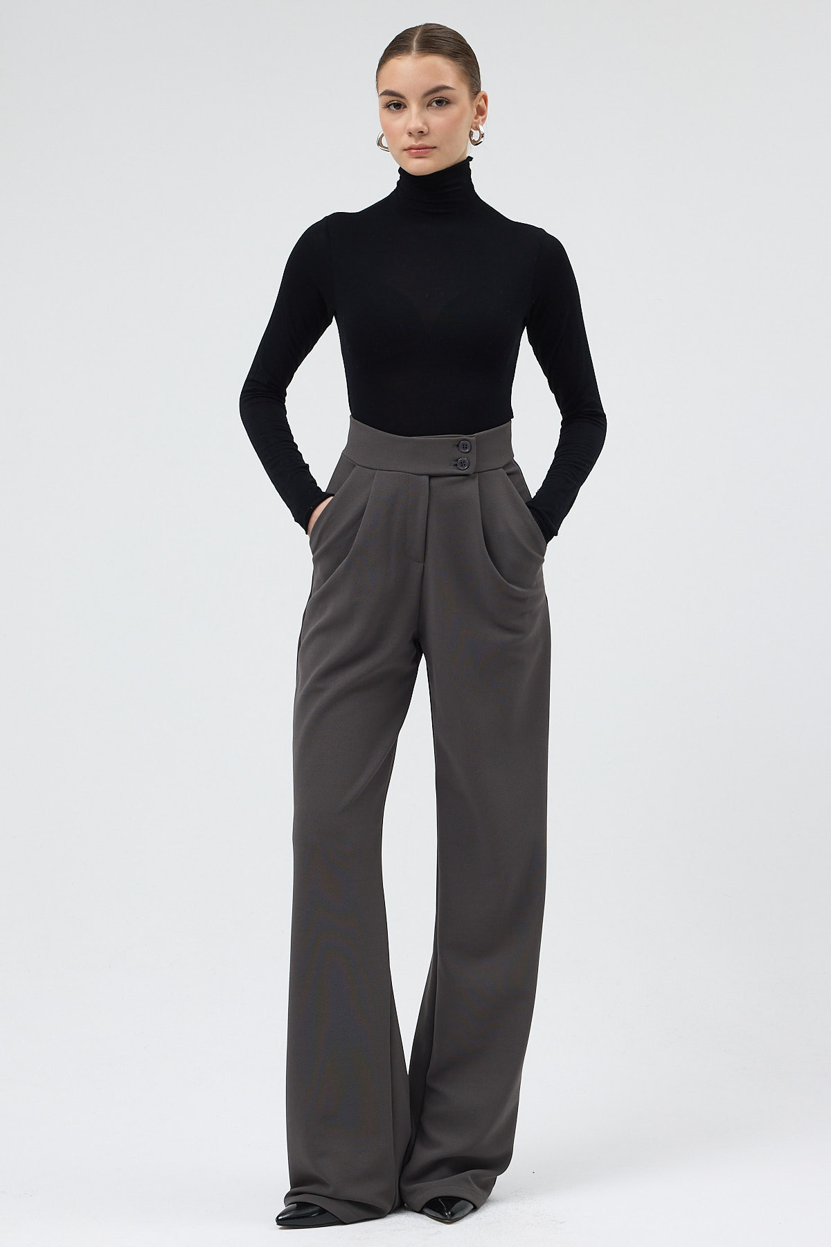 5010 Çift Düğmeli Pantolon Antrasit - RAYS (1)