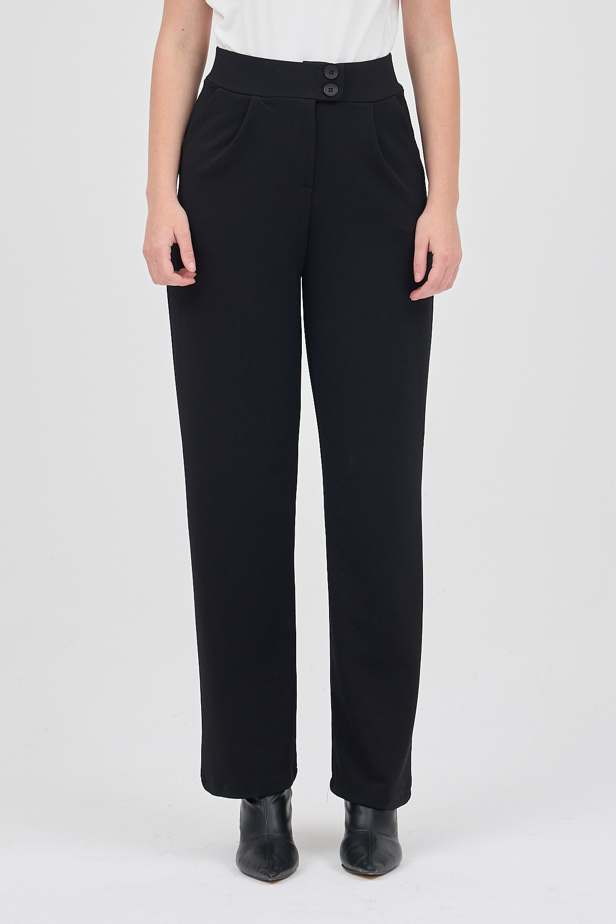 Siyah Çift Düğmeli Kadın Pantolon 5010 - RAYS