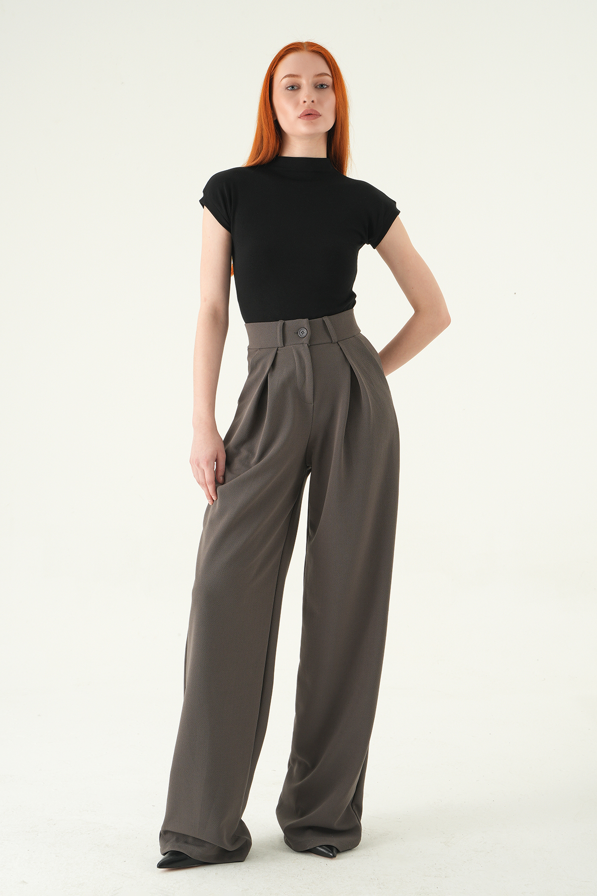 5011 Tek Düğmeli Pensli Pantolon Antrasit 