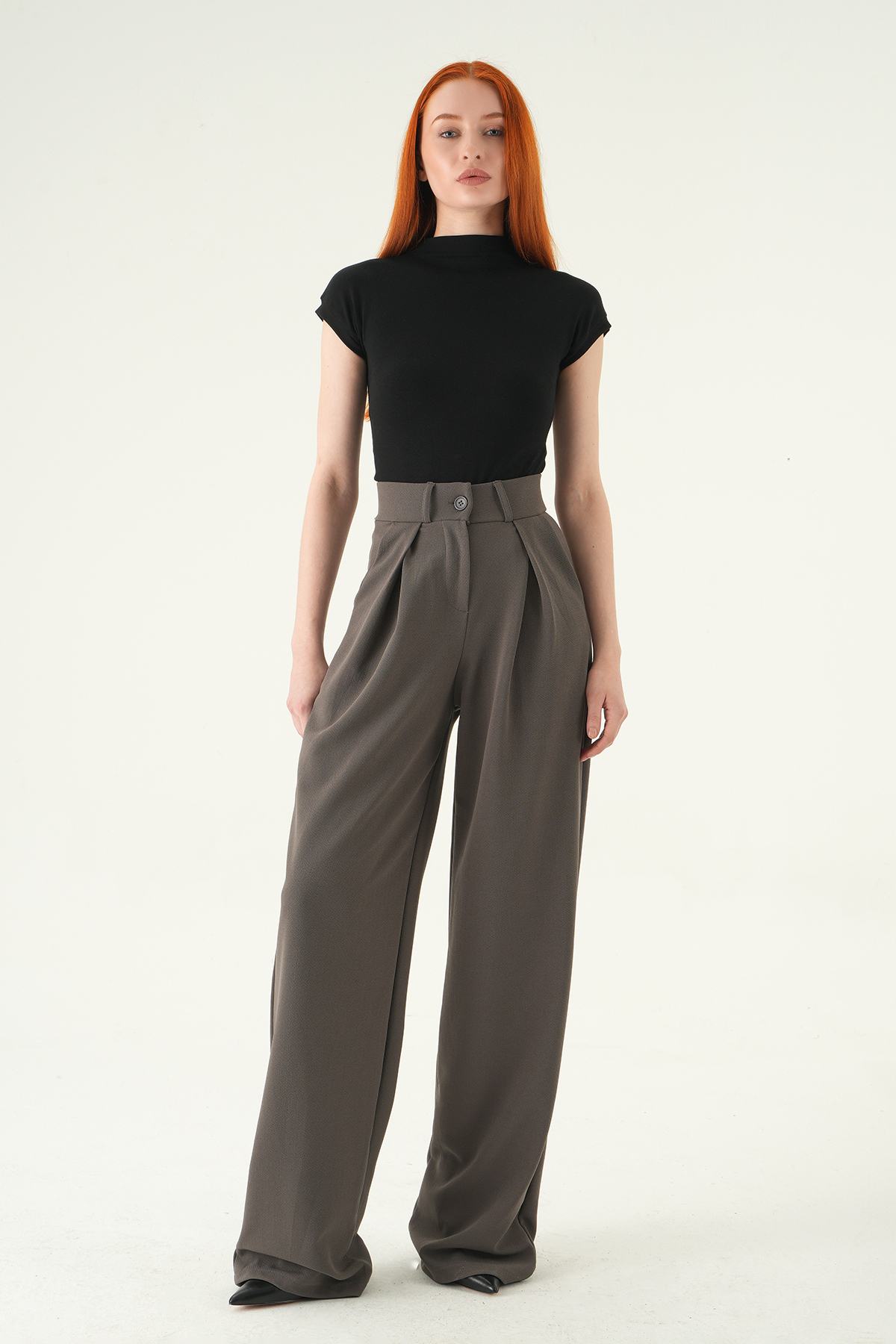 5011 Tek Düğmeli Pensli Pantolon Antrasit - 2