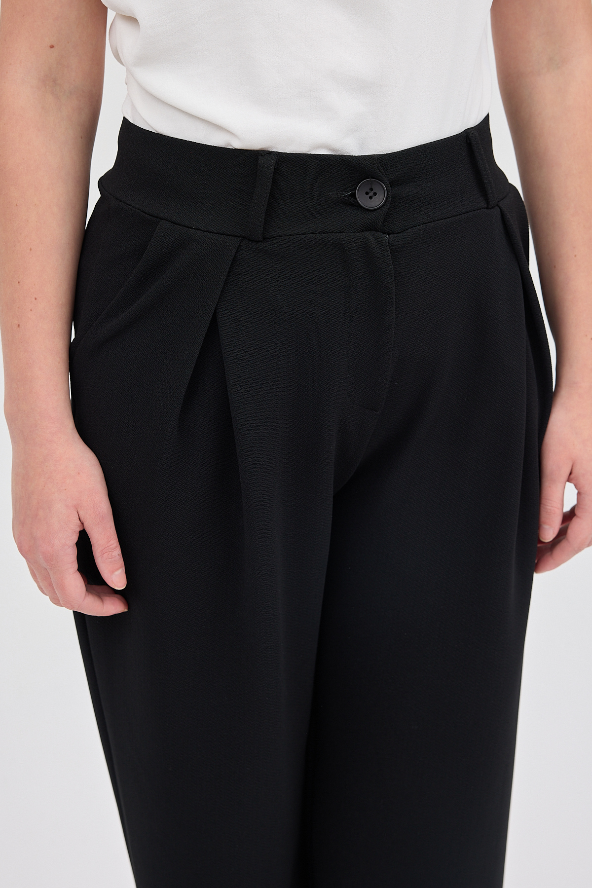 Siyah Tek Düğmeli Pensli Kadın Pantolon 5011 - RAYS