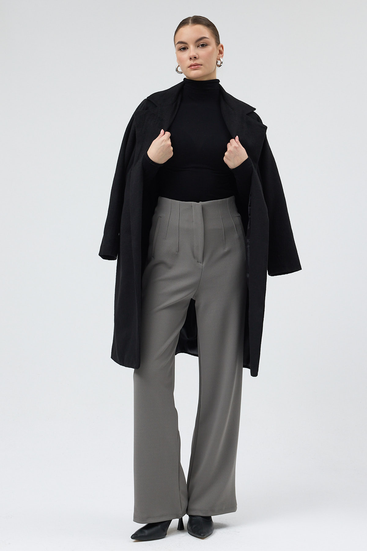 5012 Fermuarlı Pantolon Gri - RAYS (1)