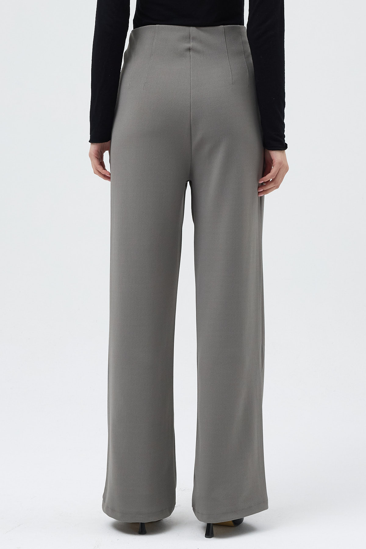 Gri Geniş Paça Kadın Pantolon 5012 - 5