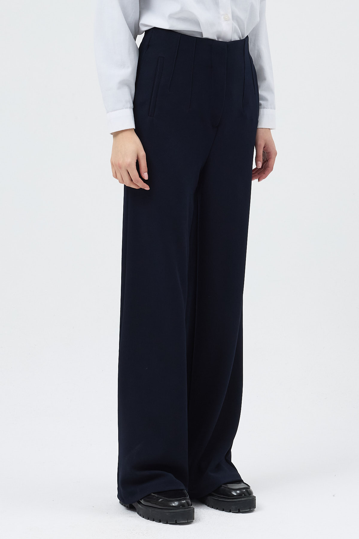 Lacivert Geniş Paça Kadın Pantolon 5012 - 3