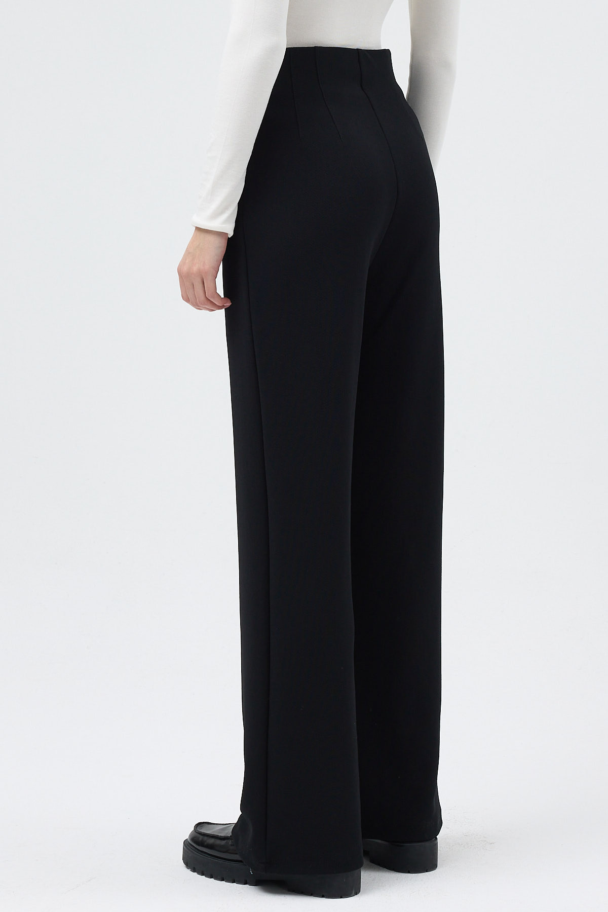 Siyah Geniş Paça Kadın Pantolon 5012 - 5