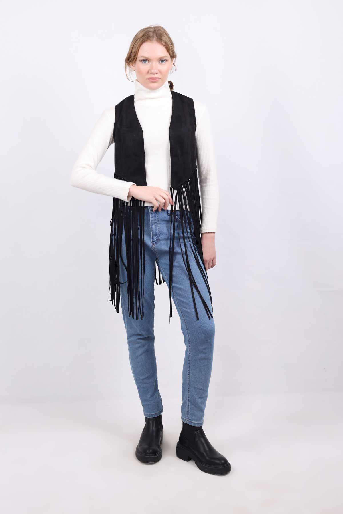 Siyah Püsküllü Yelek 5018 - 2