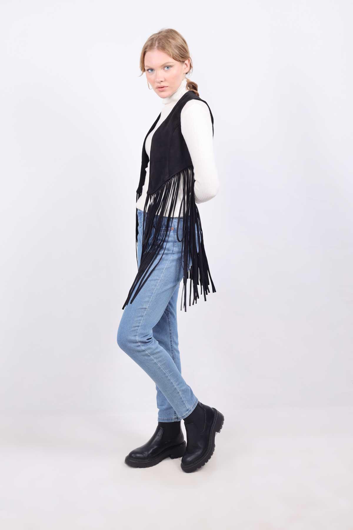 Siyah Püsküllü Yelek 5018 - 7