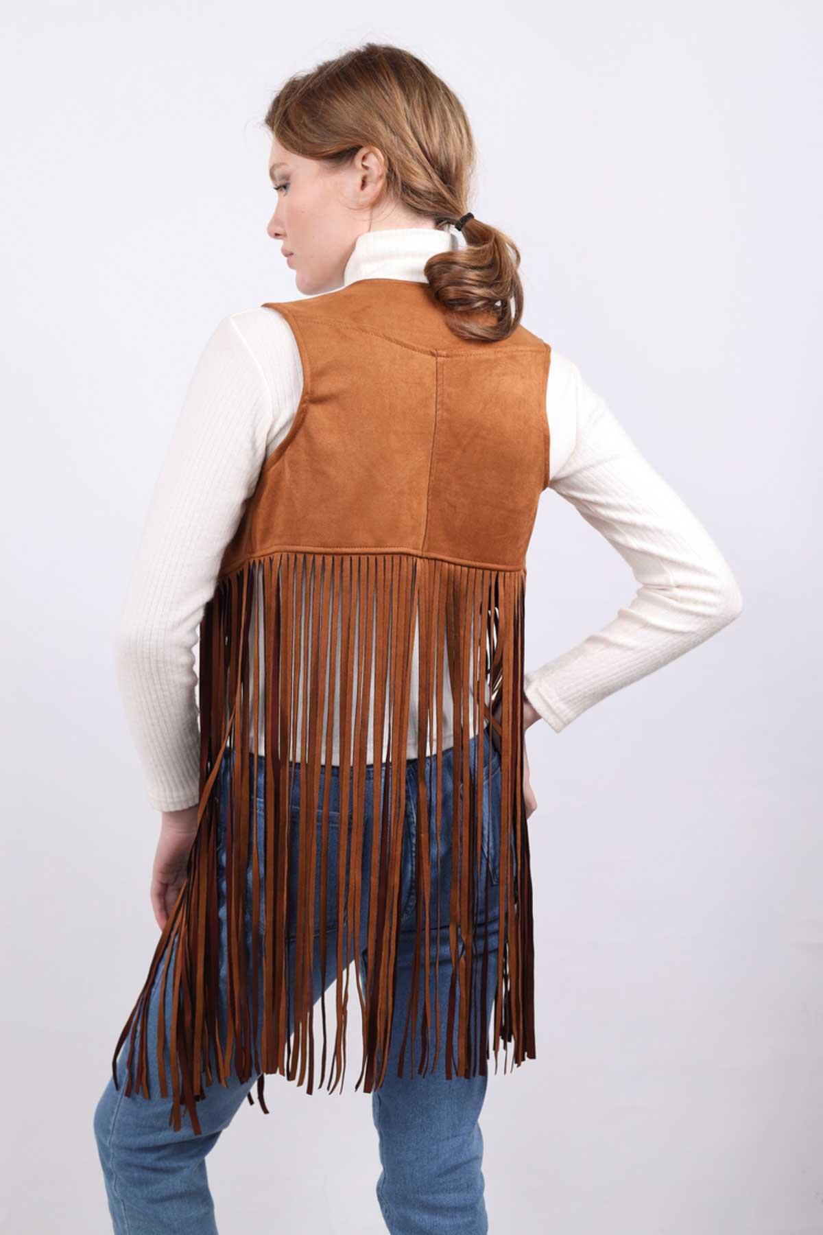 Püsküllü Yelek 5018 Taba - 5