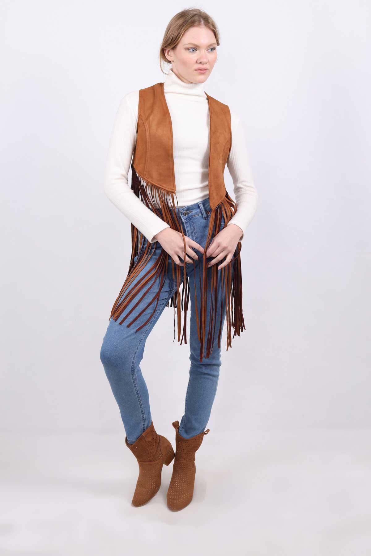 Taba Püsküllü Yelek 5018 - 2