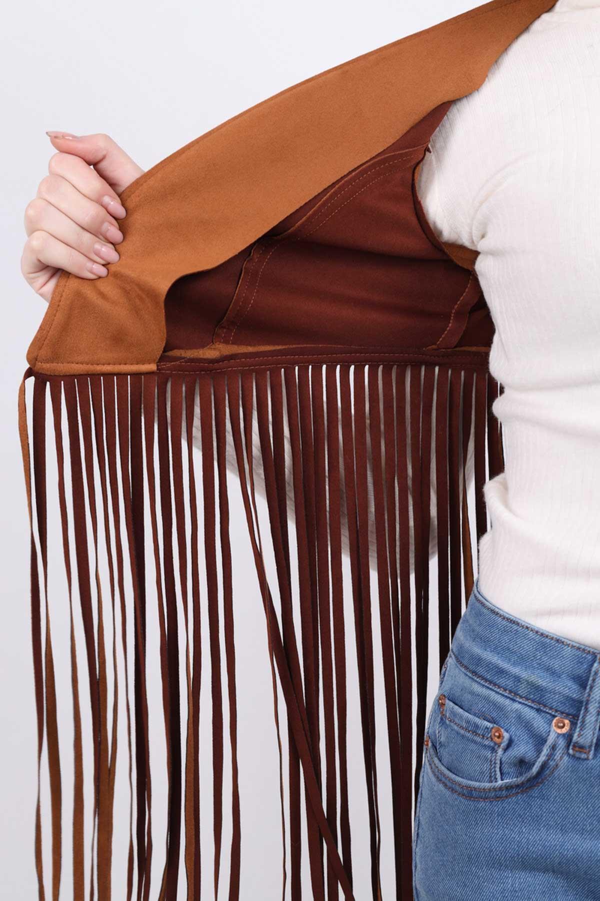 Taba Püsküllü Yelek 5018 - 6