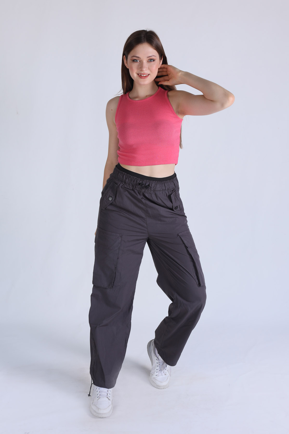 Antrasit Bel Detay Paraşüt Pantolon 5026 