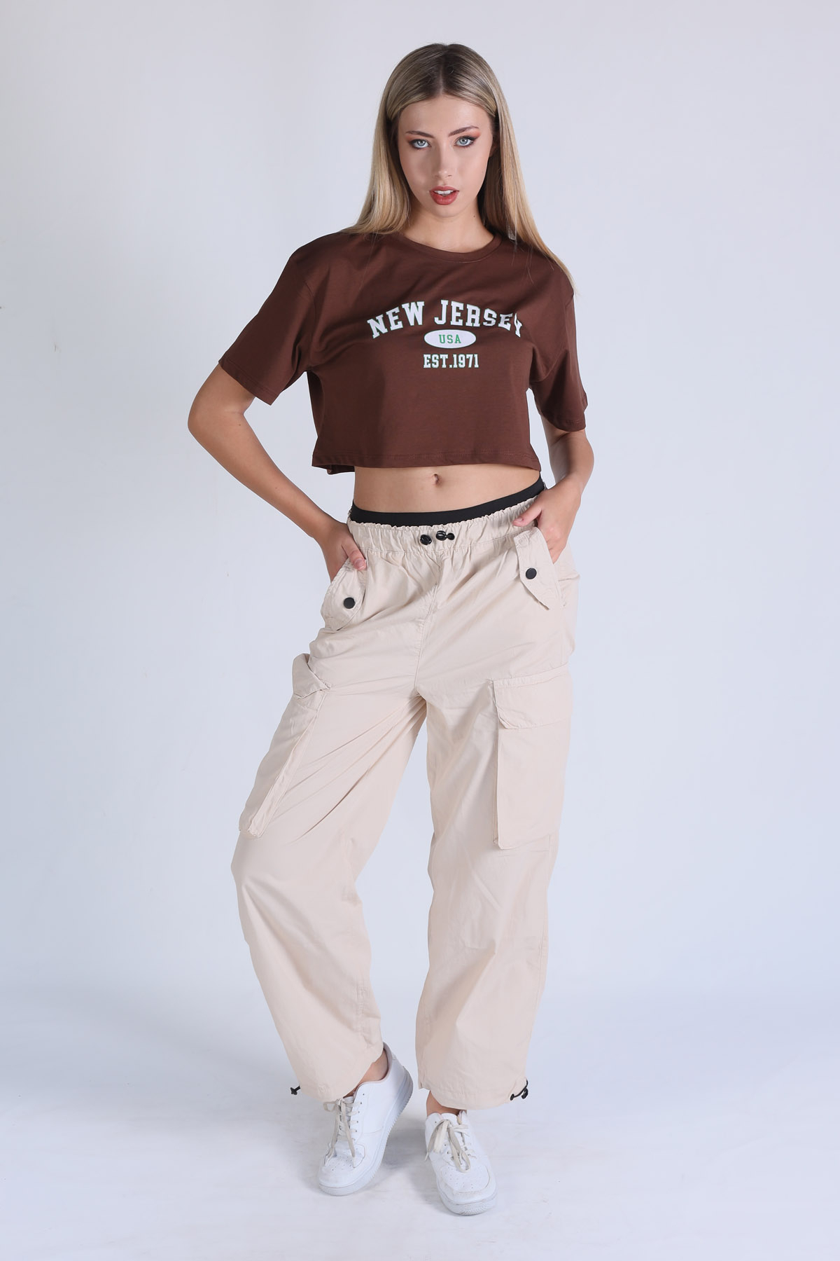 Taş Bel Detay Paraşüt Pantolon 5026 