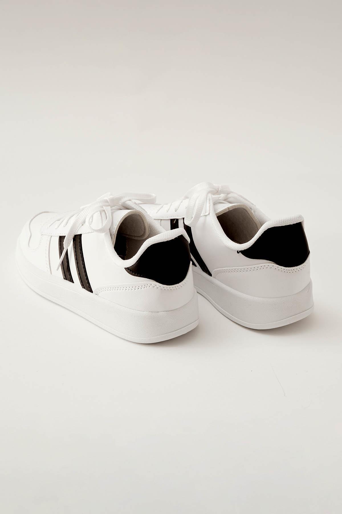 5121 Livens Spor Ayakkabı Beyaz-Siyah - 3