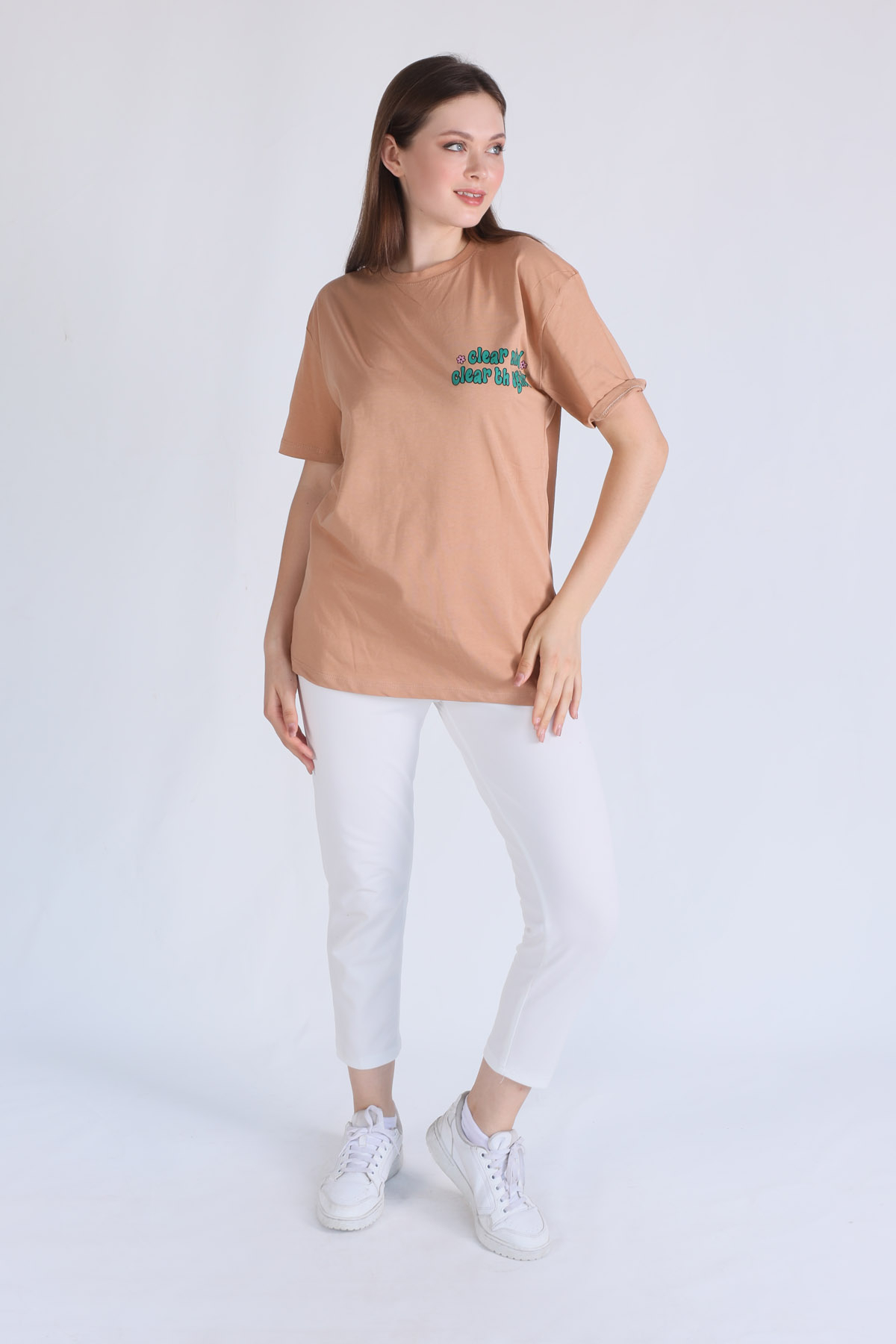 Bisküvi Clear Mind Oversize Tişört 5146 