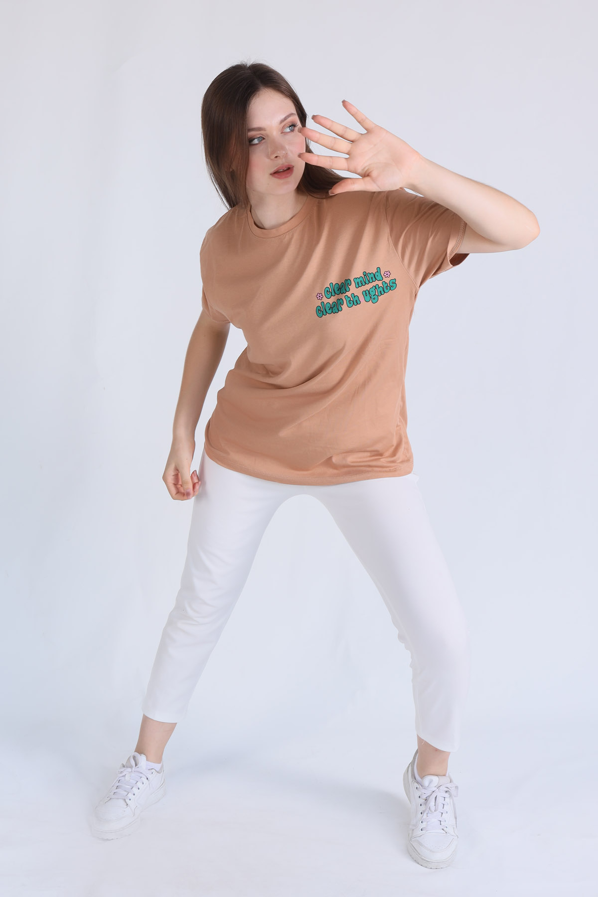 Bisküvi Clear Mind Oversize Tişört 5146 - 2