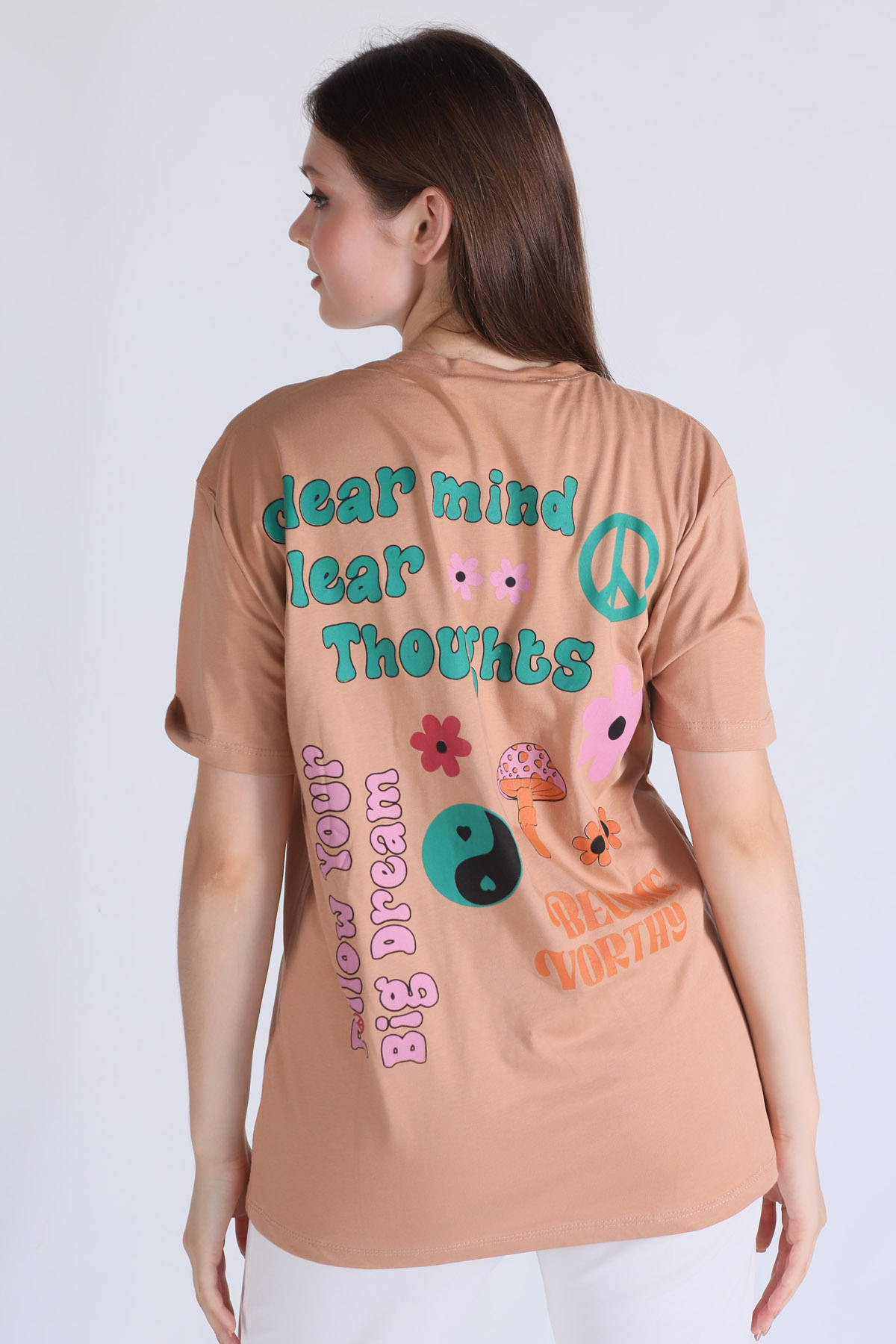 Bisküvi Clear Mind Oversize Tişört 5146 - 3