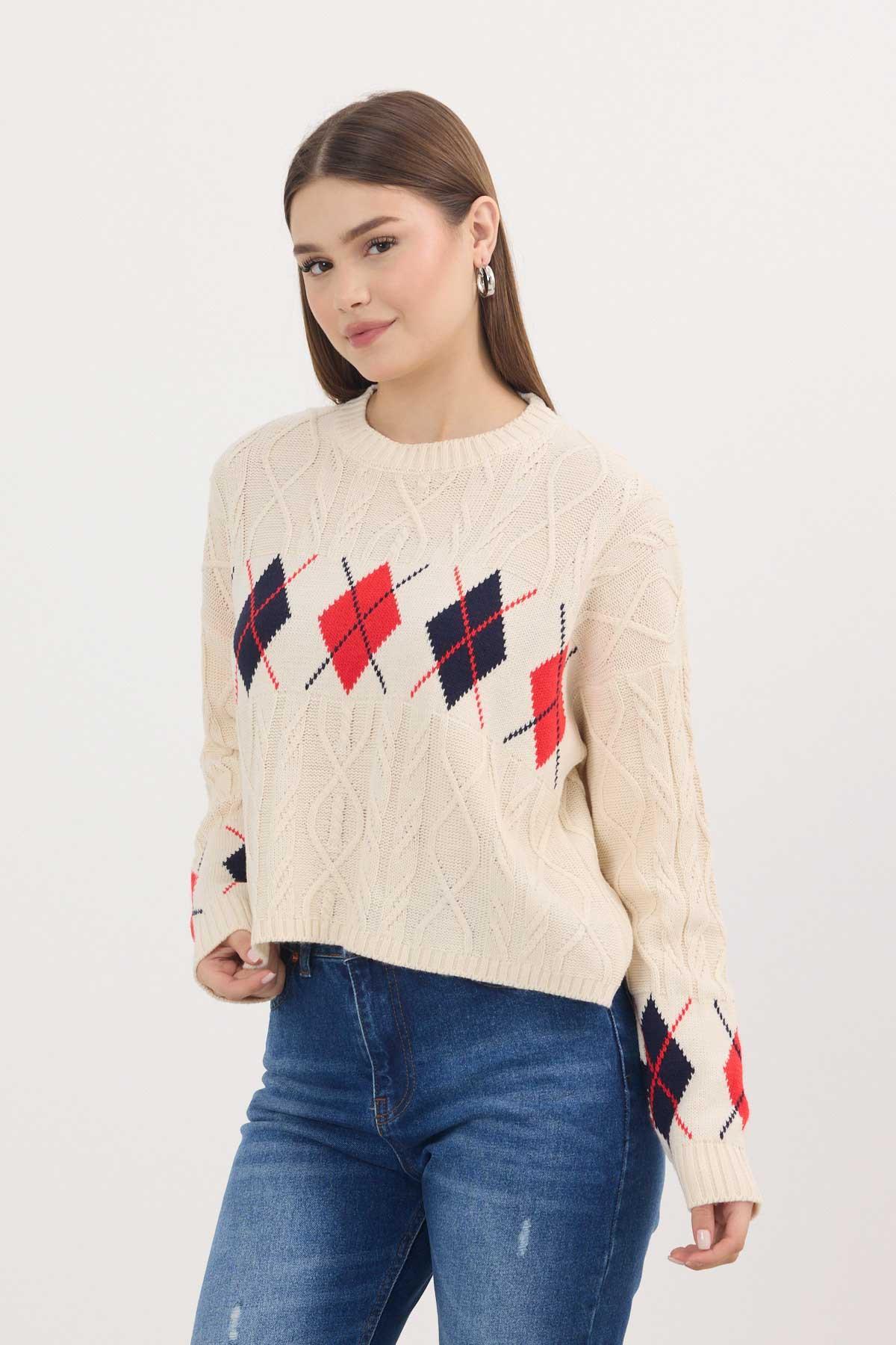 1372 Baklava Şerit Desen Kazak Bej - 7