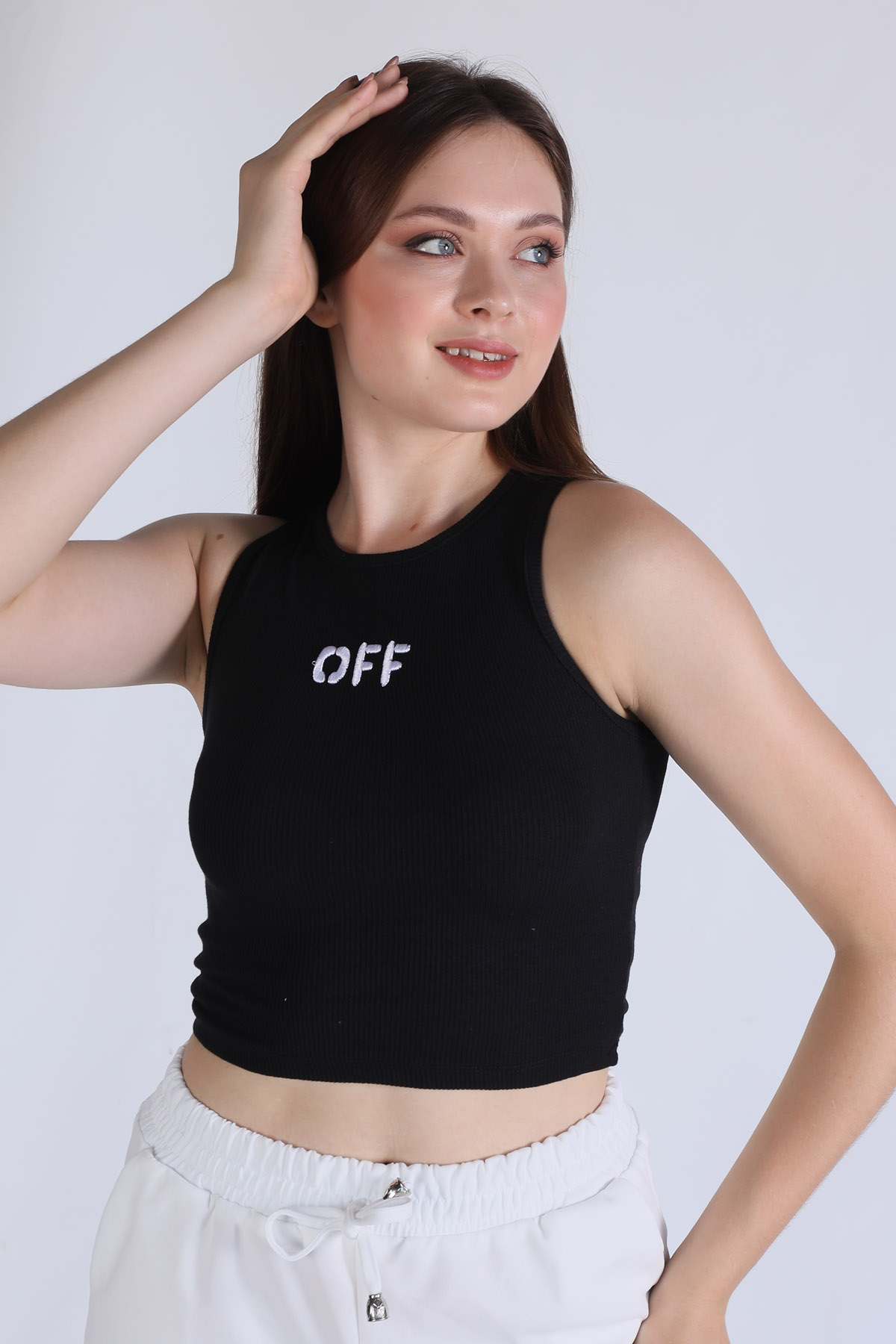 Siyah Off Nakış Detay Atlet 5283 