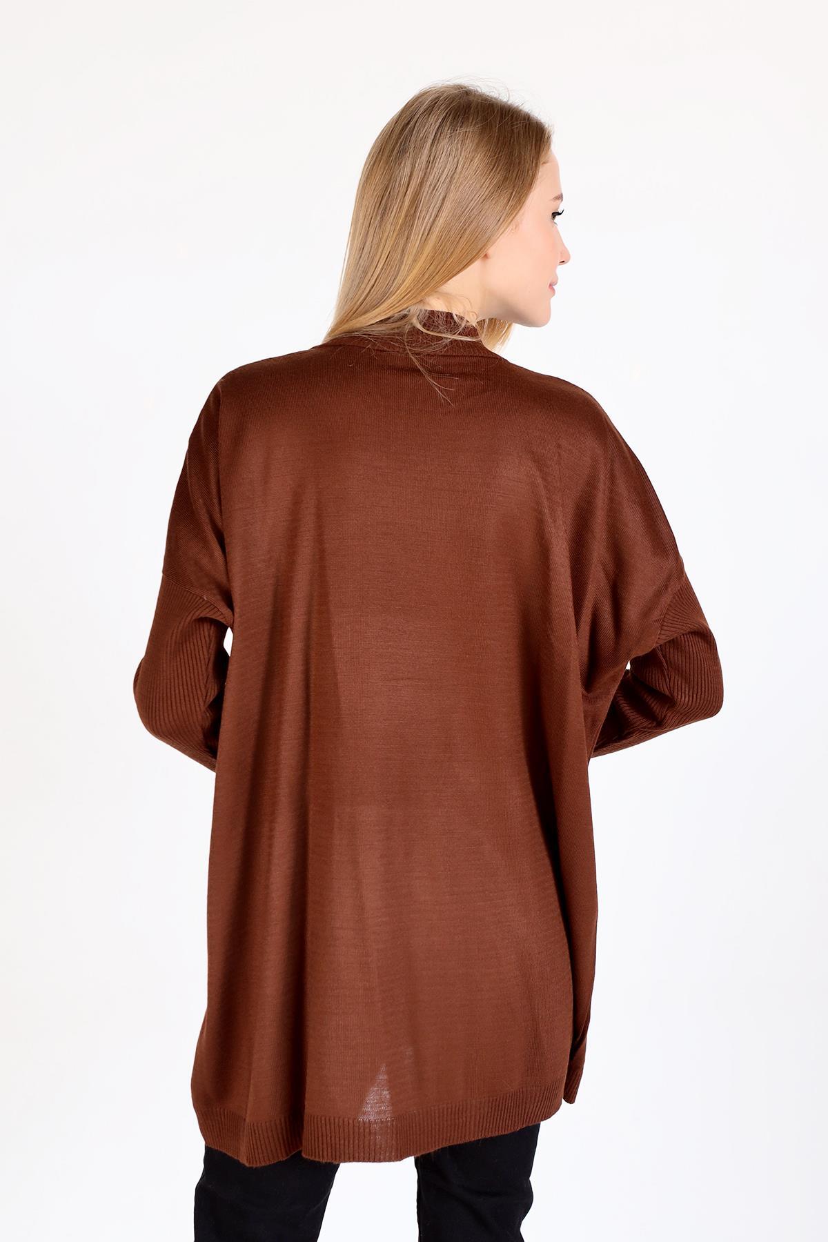 5315 Balıkçı Yaka Tunik Acı Kahve - 5